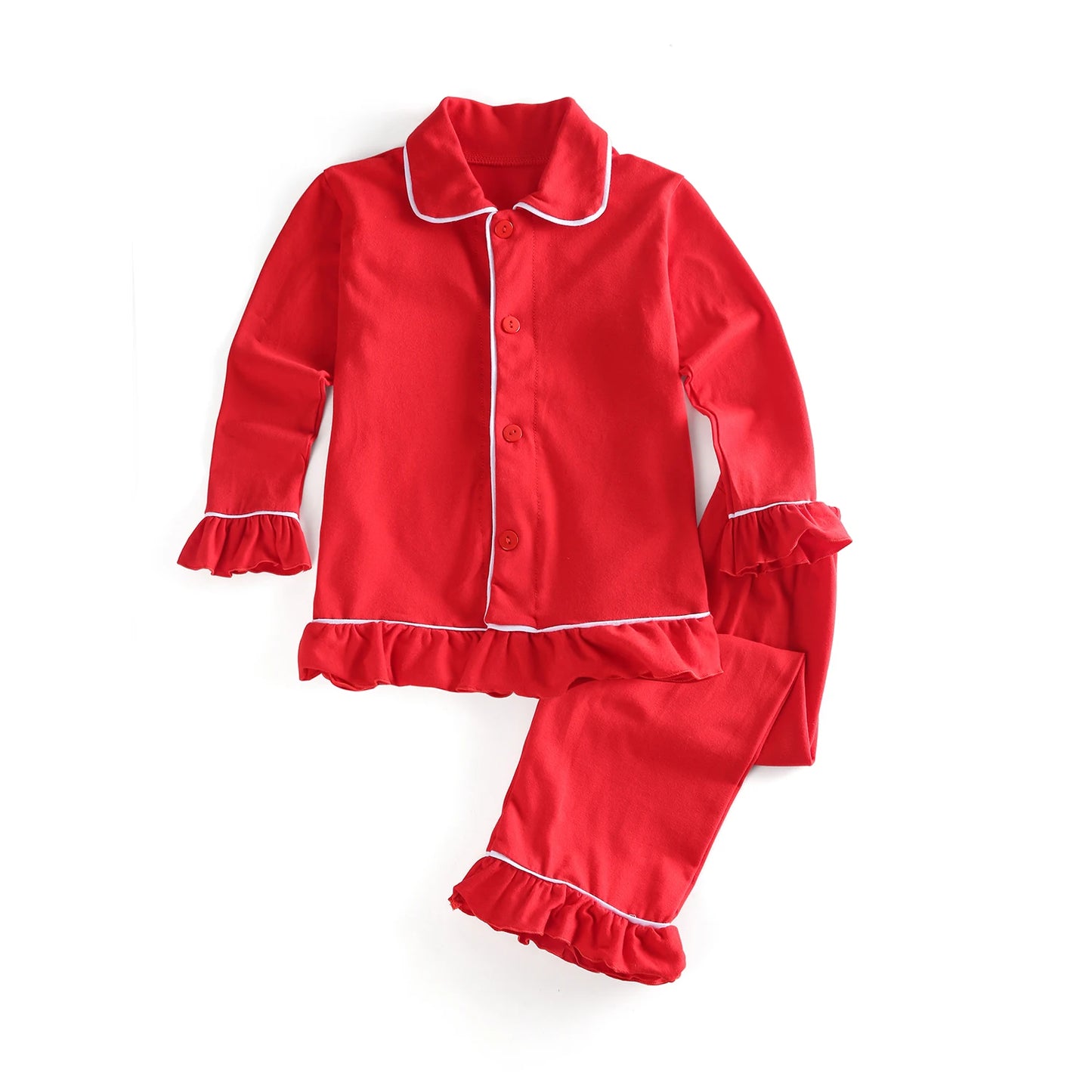 Babs pajamas red plaid cotton kids boy and girl family matching Christmas pyjamas sets