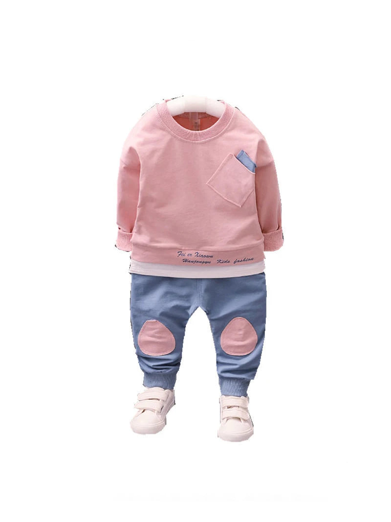 Winter 2PC Toddler Baby Clothes Outfit Thickening Infant Boy Kids Shirt Tops+Pants Casual Clothing for 12 Months-4Years