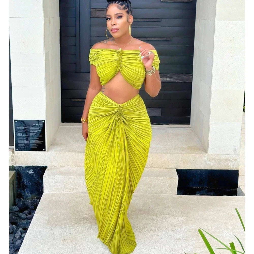Maxy 2 Piece Skirt Sets Dresses for Women Turkey Africa Clothes Office Lady Dress Dashiki Ladies Ankara Female Dress