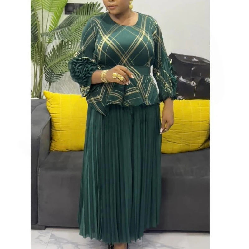 Maxy 2 pieces African dresses for women fashion Africa clothing dashiki evening dress traditional robe africains femme 2025