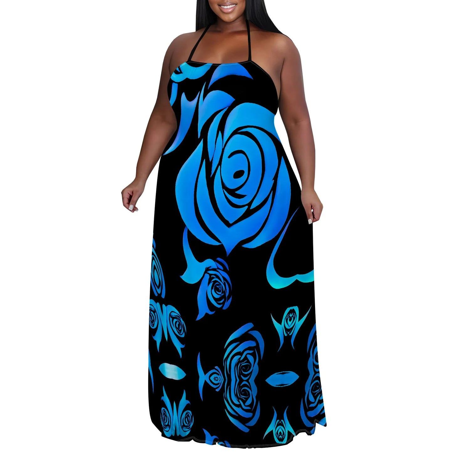 Maxy Halter Neck Floral Print Women's Dress New Arrival Casual Summer Dress XL-6XL