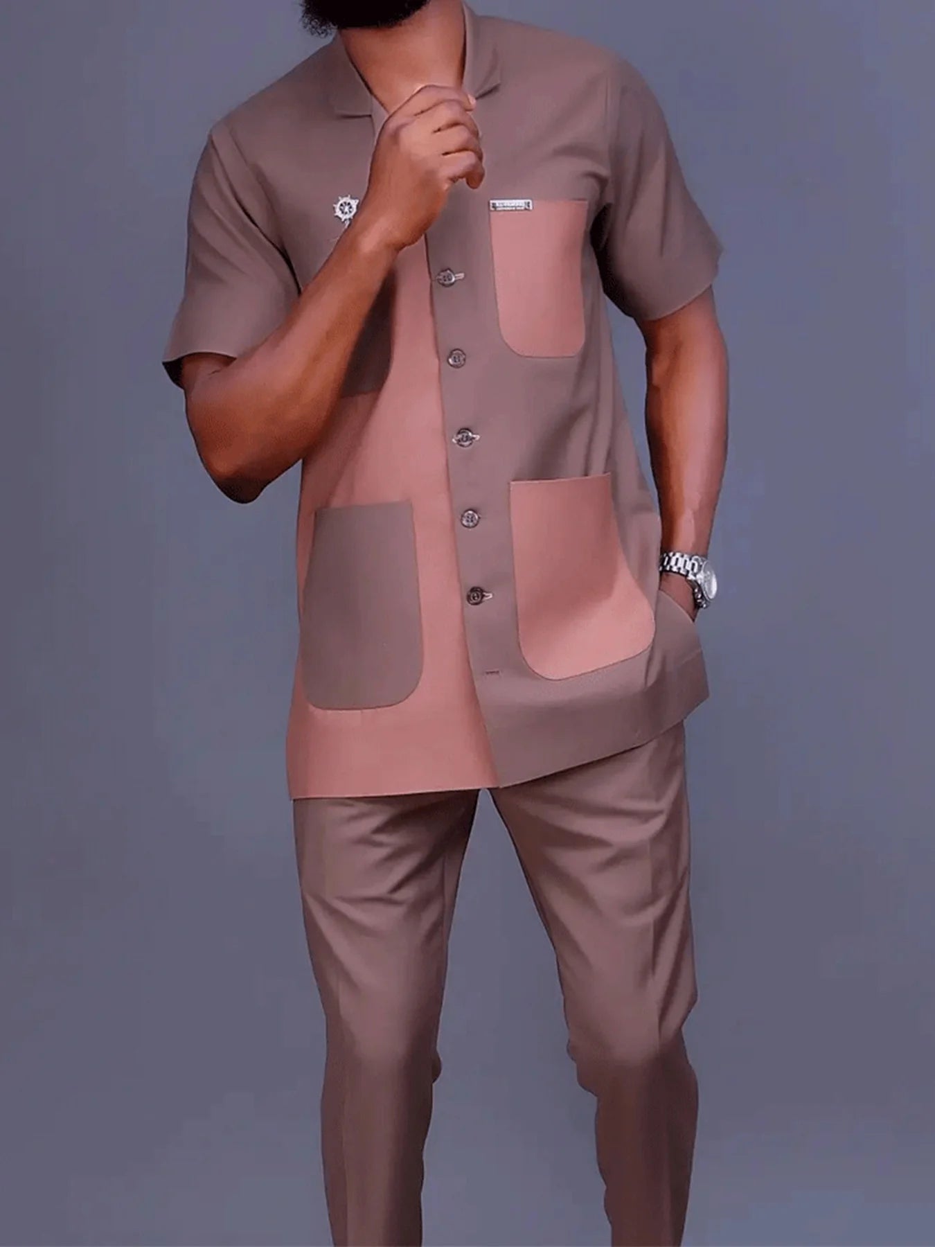 Amay Men Traditional Summer Outfit New in Sportswear Tracksuit Printed T-Shirts Clothes Set Fashion Sports Pant Clothing Suit