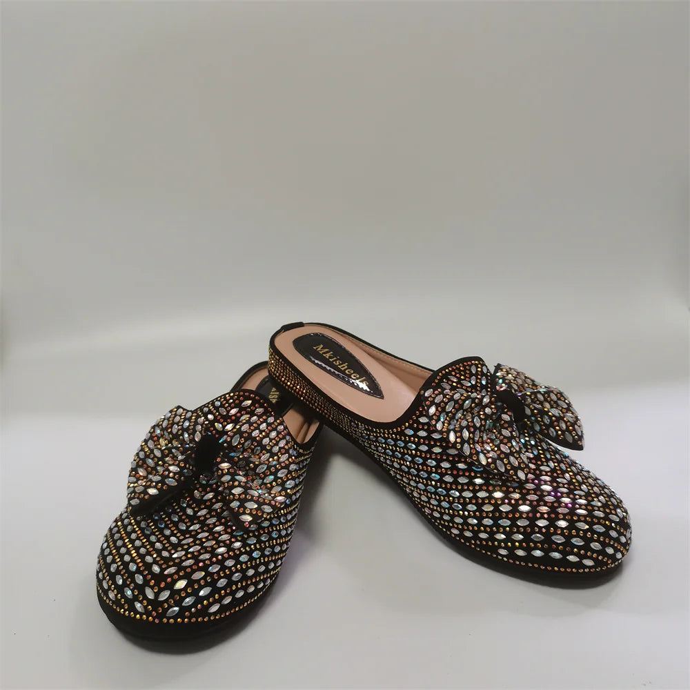 Maxy Full Rhinestone Concise Flat Maxy Shoe for Women New Fashion Women Handmade Rhinestone Flat Shoes Confortable F1201-1