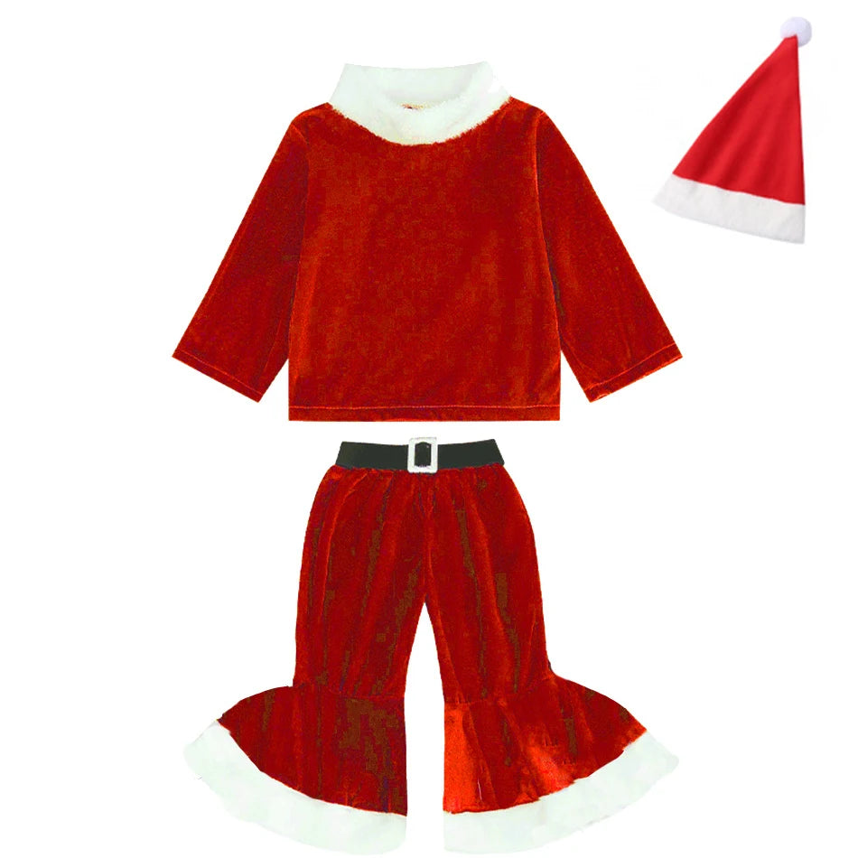 Maxy Boys Girls Christmas Fairy Outfits Kids Christmas Santa Claus Fantasy Costume Children Family Matching Celebration Outfits