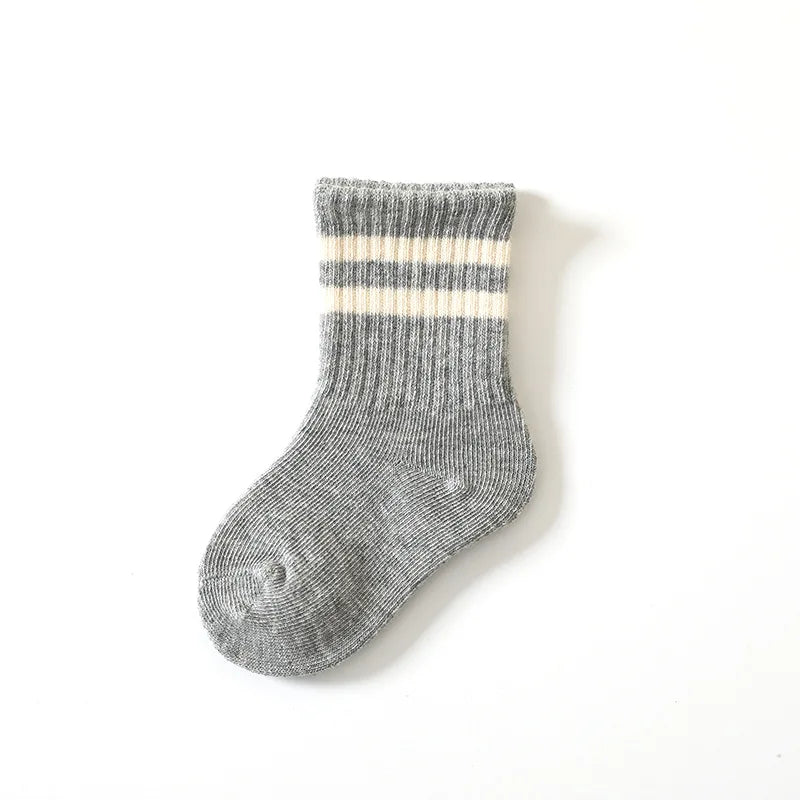 Maxy Children White Black Striped Sport Cotton Soft Tube School Ankle Short Socks for Baby Infant Toddler Kids Boys Girls Clothes
