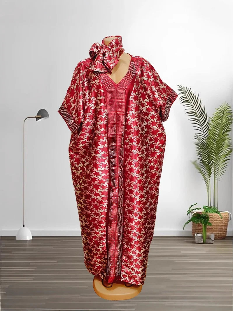 Amay Dresses for Women Evening Party Dashiki Africa Clothes Robe Plus Size Luxury Dubai Kaftan Abaya Muslim Maxy Dress