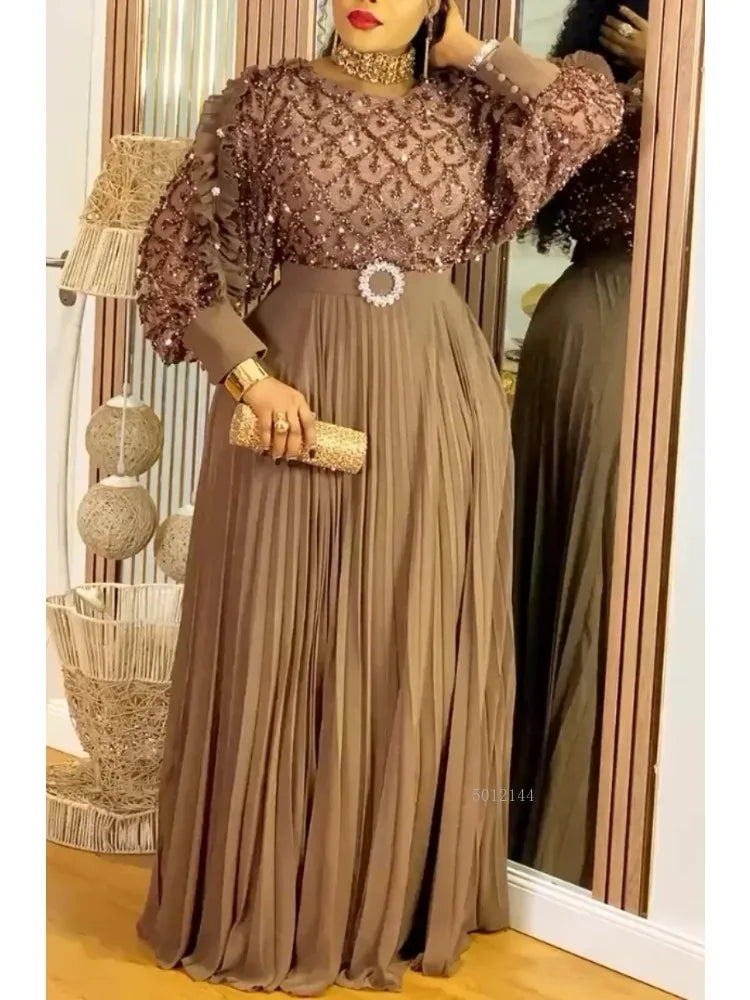 Maxy Fashion African Party Dresses For Women Dubai Ankara Wedding Evening Gown Plus Size Elegant Turkey Maxy Dress