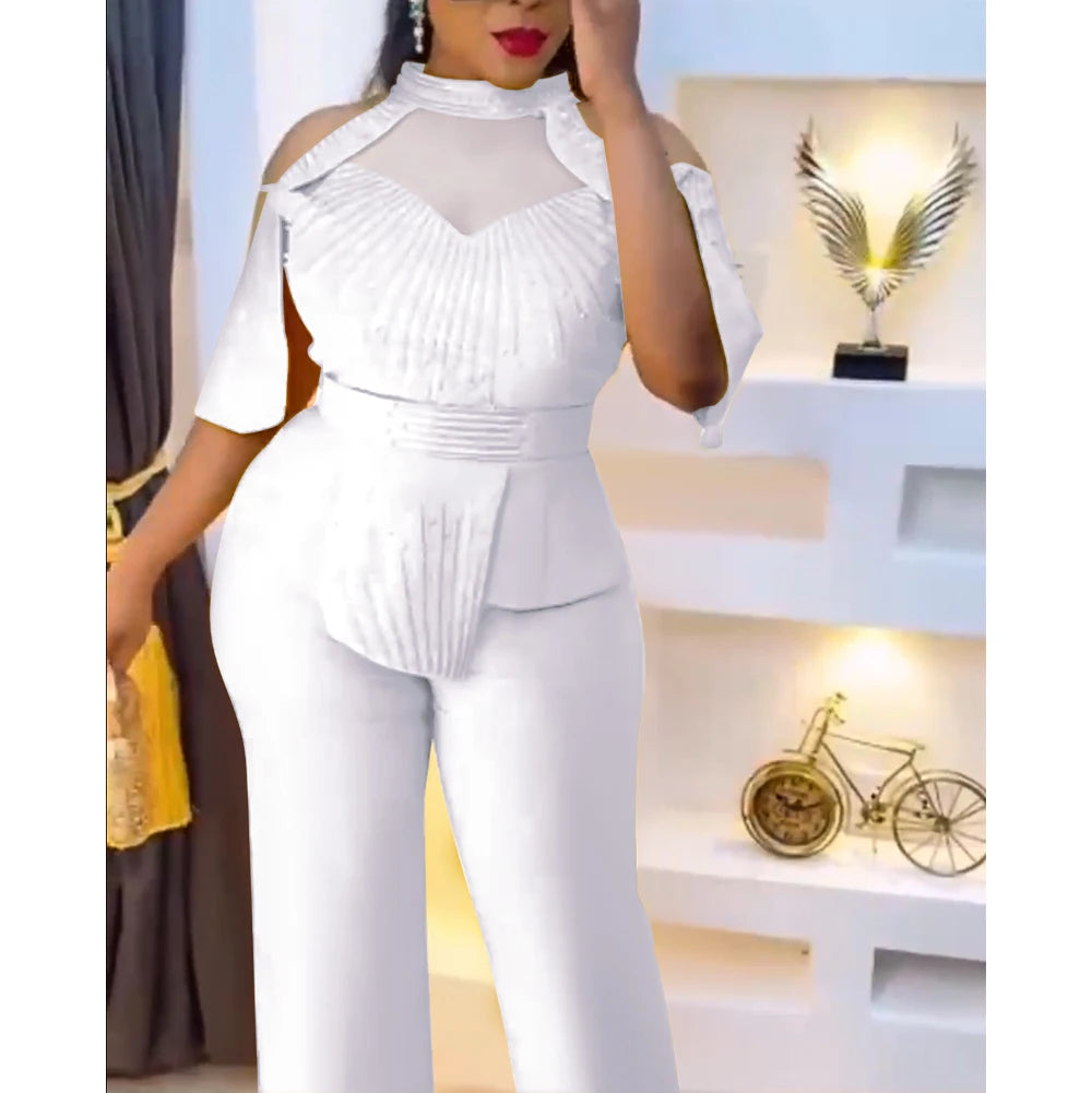 Maxy 2 Piece Set Africa Clothes 2024 New African Summer Fashion Suits Top And Trousers Plus Size Party Clothing for Lady