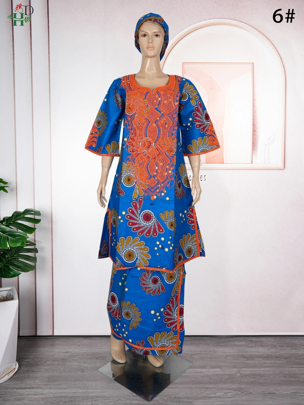 Maxy H&D African FOR Women Traditional Outfit Dashiki Wax Dresses Plus Size Embroidery Robe Party Evening Gown Turkey Clothing