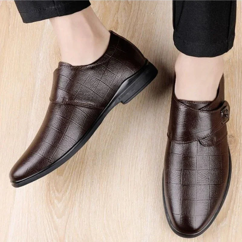 Visco Social Shoe for Men Black Breathable In Summer Brown Dress Shoes Man Clothing High Quality Fashion Style Leather Casual 39