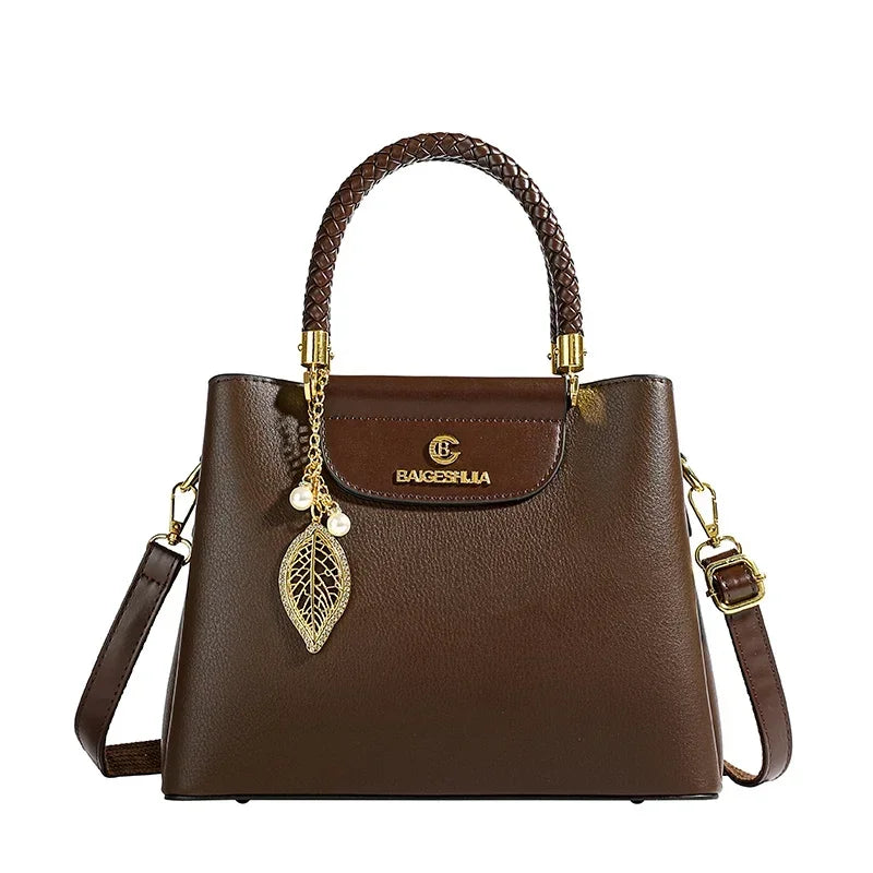 Maxy Genuine Soft PU Leather Handbags for Women Vintage Shoulder Tote Bag Luxury Designer Ladies Large Capacity Purse Bags Sac A Main