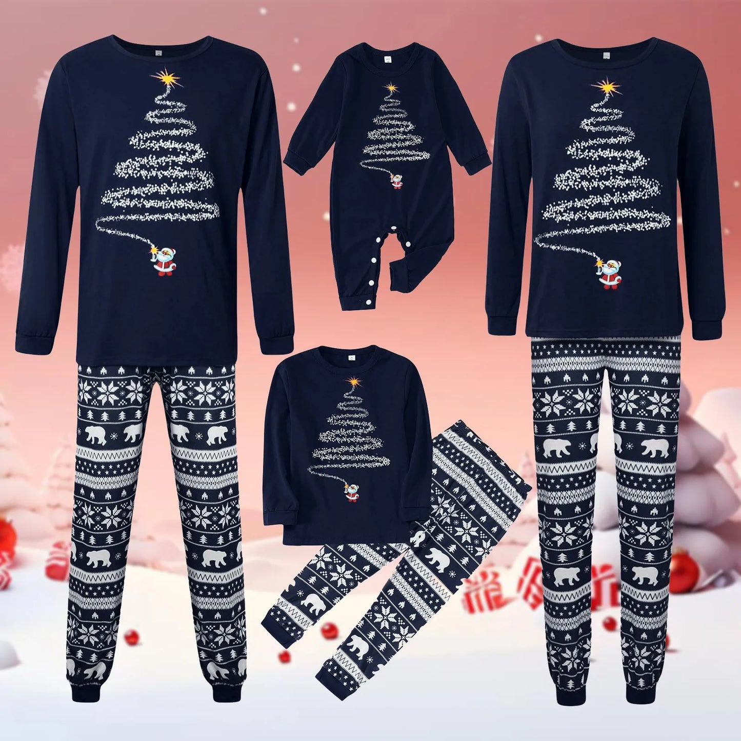 Family Matching Max Outfit 2pcs Sets New Year Autumn Winter Christmas Leisure Homewear Pajamas Family Parent Child Home Clothes Set