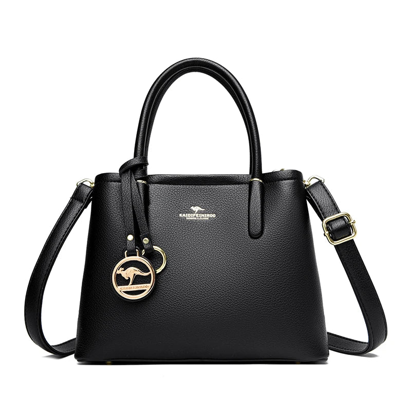 Maxy 3 Layers Large Capacity Women Tote Bag Soft Leather Luxury Handbags Women Bags Designer Solid Color Crossbody Bag Hand Bags