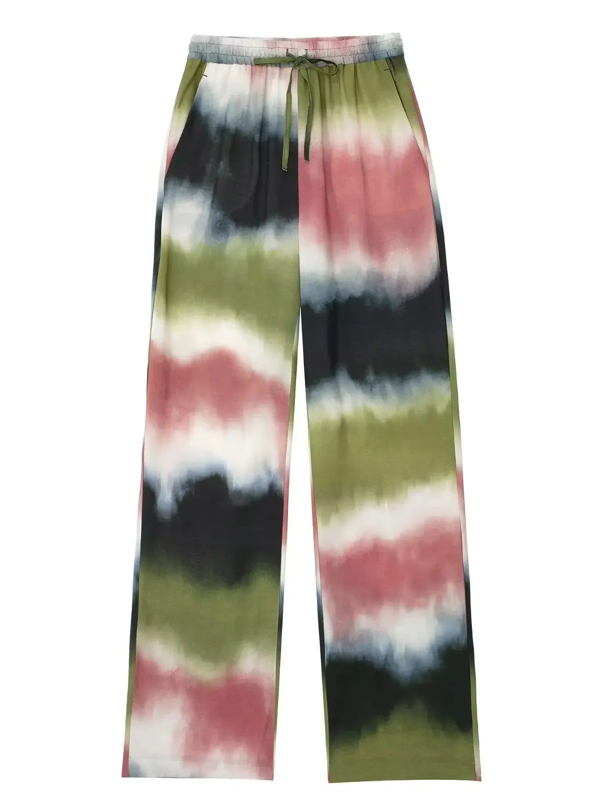 Maxy Vintage Oversized Casual Tie Dye Women Suit Fashion Summer Long Sleeve Chic Shirts Long Wide Leg Pants Holiday Set