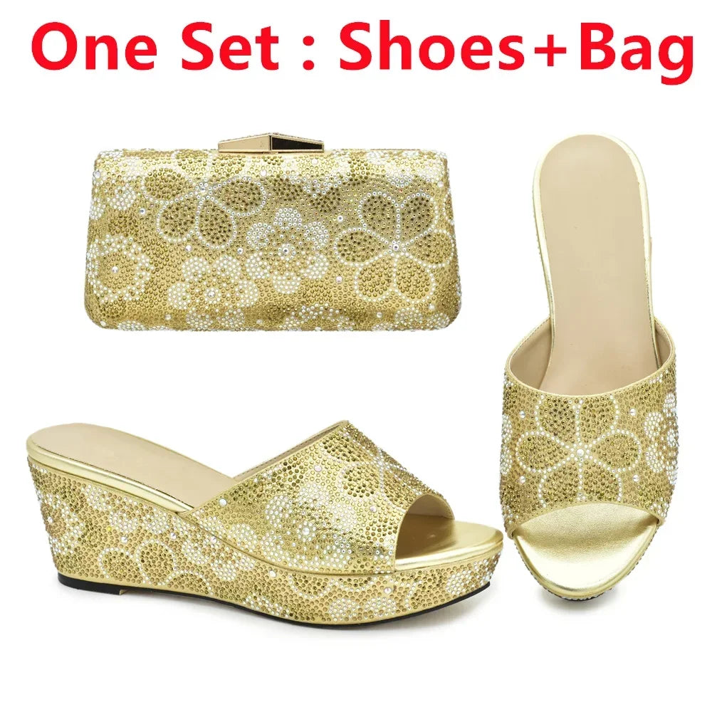 Maxy Fashion Shoe and Matching Bag for Nigeria Party Designer Shoes Women Luxury Wedges 2024 Women Italian African Party Pumps