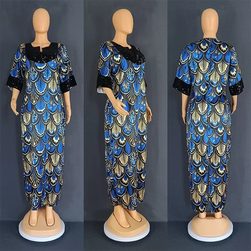 Amay Luxury Sequins Dress for Women Elegant Lady Wedding Evening Gown Plus Size  Bubu Party Dresses Muslim Kaftan Robe