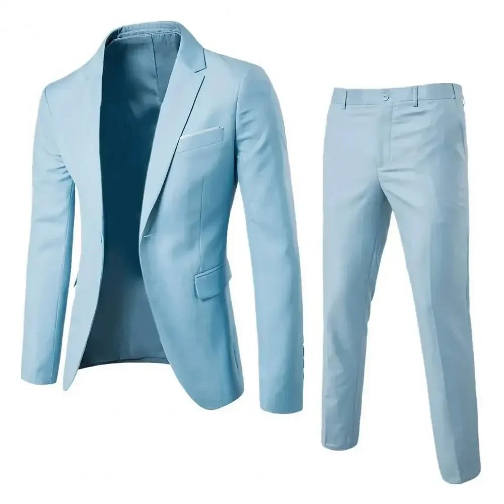 Visco Men Suits For Business Wedding Blazers 2 Pieces 3 Sets Elegant Full Vest Pants Coats Formal Jackets Luxury