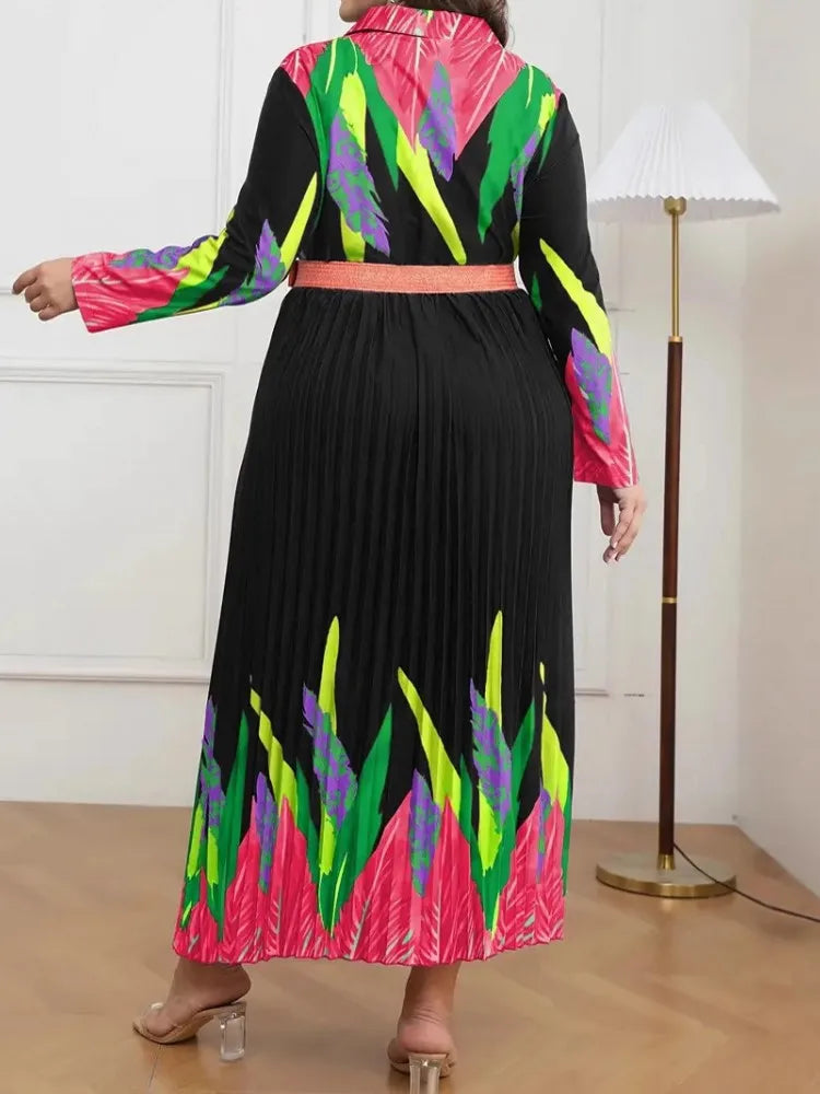 Amay Dresses for Women Elegant Polyester New Muslim Fashion Abayas Dashiki Robe Kaftan Long Sleeve Dress Turkish Africa