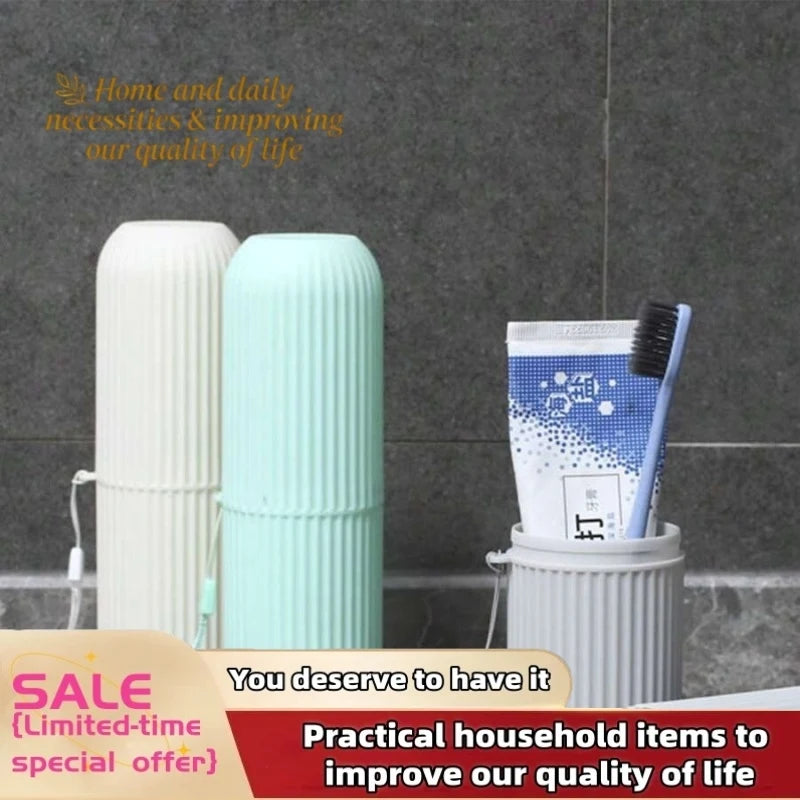 Maxy 1/4Pcs Travel Camping Storage Box Organizer Travel Toiletries Storage Cup New Creat table Toothbrush Protect Holder Cup Case