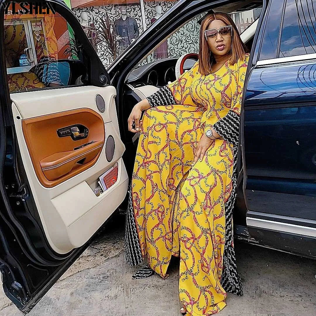 Maxy Two Piece Set Women Clothes African Dresses Party Dashiki Summer Long Dress Sets Pants Suits 2 Piece Outfits Plus Size