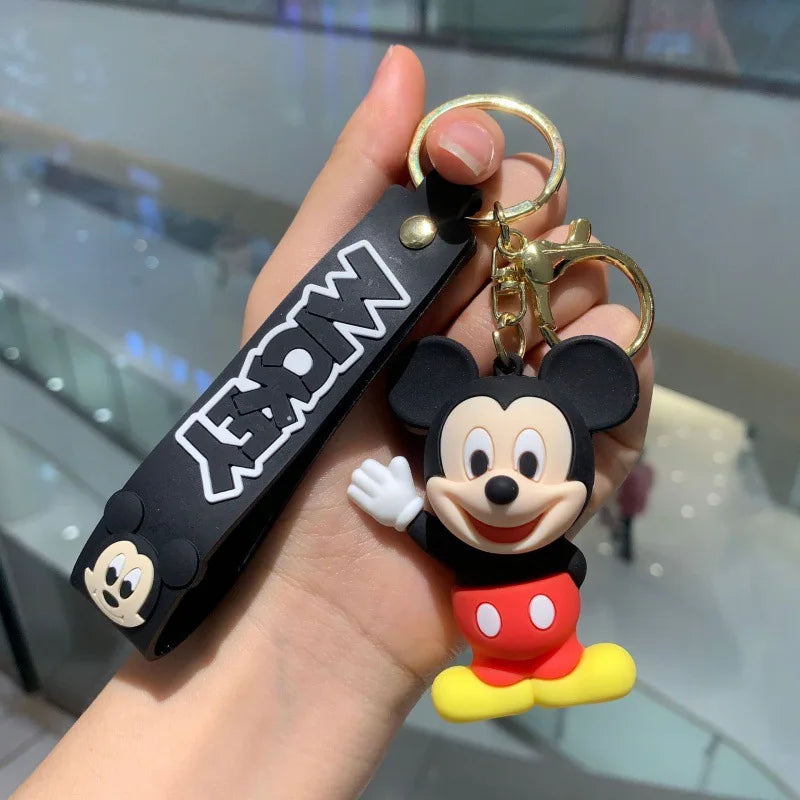 Maxy Anime Disney Figure Villain Maleficent The Evil Queen Cruella Silicone Keychain Bag Key Ring Pendant Children Toy Birthday Gifts