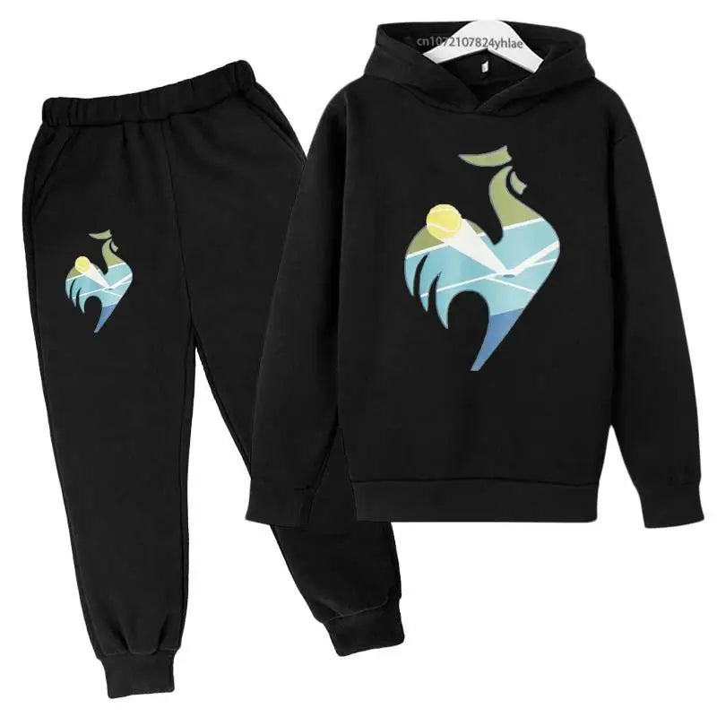 Maxy Kids Hoodie Rooster Sweatshirt Top + Pants 2p Coat Boys Girls Preschool 3-12y Beautiful Girls Sunshine Sports Casual Suit