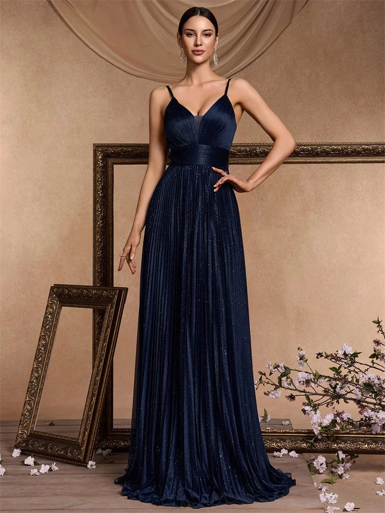 Maxy Elegant A-line Green Evening Dress Luxury Floor Length Women Backless Formal Wedding Party Prom Caicktail Dress Gowns