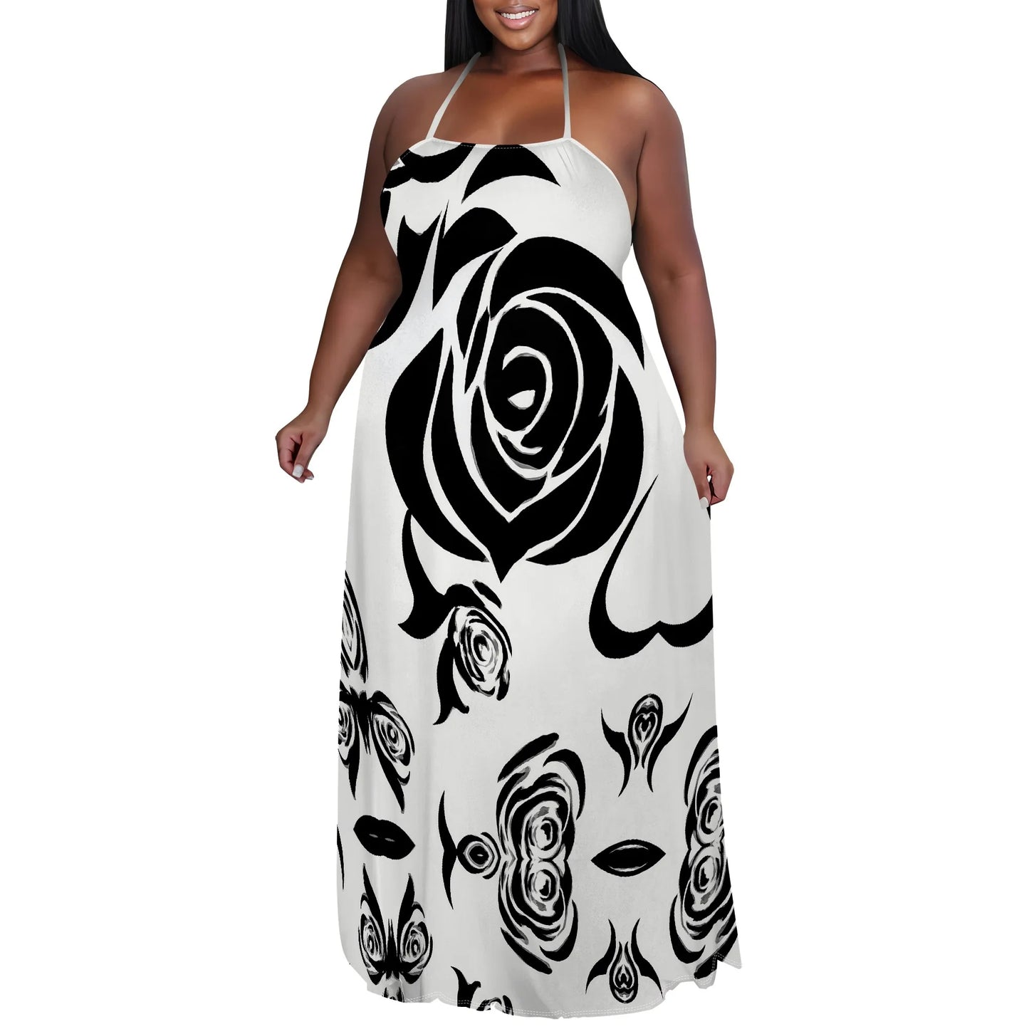 Maxy Halter Neck Floral Print Women's Dress New Arrival Casual Summer Dress XL-6XL
