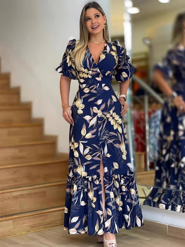 Elegant  Dresses For Women 2025 Spring Summer Dashiki Maxi Dress Ladies Traditional African Clothing Fairy Dreaes