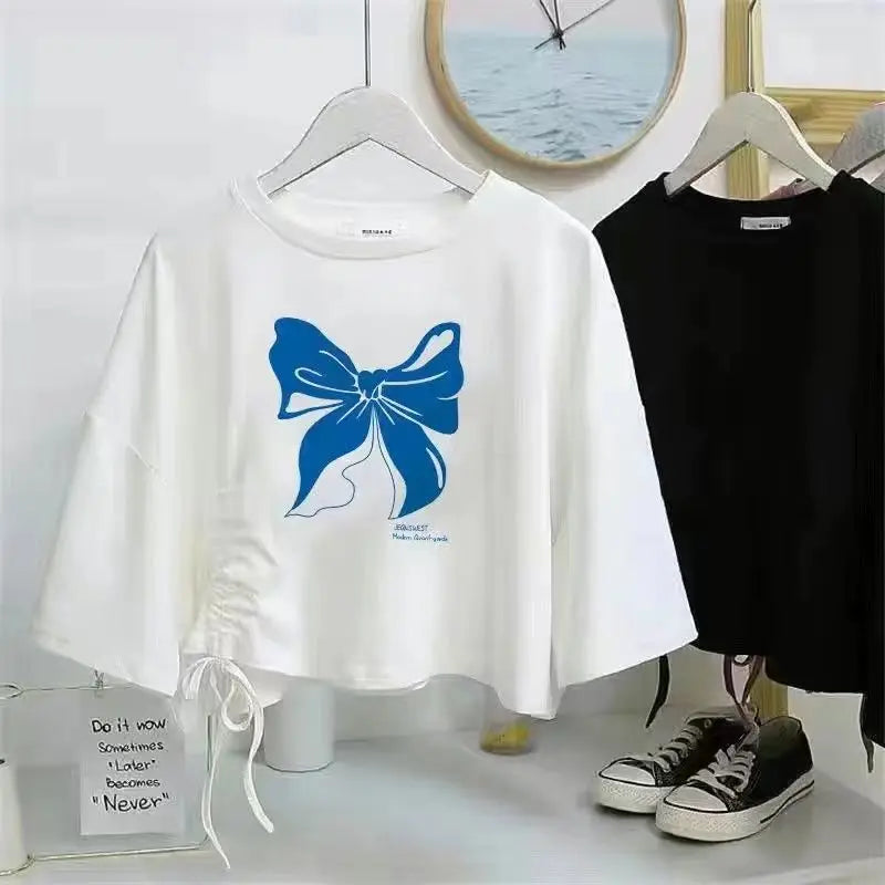 Maxy Summer New Korean Elegant Cute Short Sleeved T-shirt+Mesh Midi Skirt Two Piece Suit Women's Loose Top Dress Matching Set