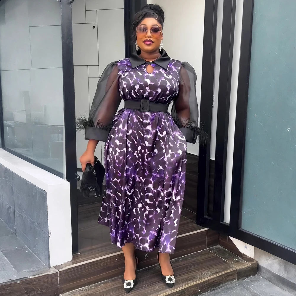 Amay Elegant African Dresses for Women Clothing Plus Size Wedding Party Long Dress Dashiki Ankara Office Lady Outfit Robe