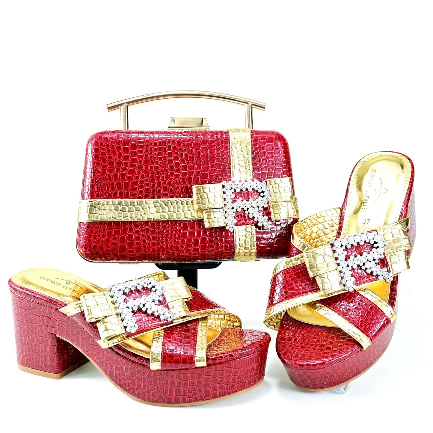 Momsey Shoes and Bag Set African Wedding Shoe and Bag, Shoe and Handbag Summer Set