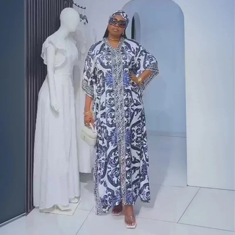 Maxy New Clothing for Women African Dress Elegant Boubou Ankara Dashiki Dress Traditional Outfits Muslim Kaftan Abayas Plus Size