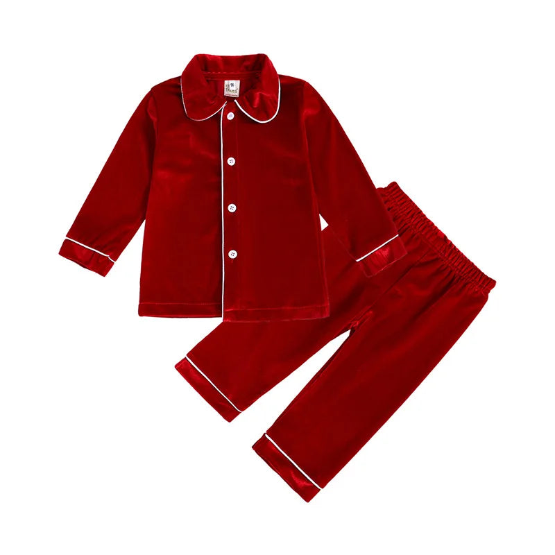 Max Christmas Family Matching Outfits Women Men Toddler Girls Boys Baby Velvet Clothing Set Sleeprobe Warm Soft Pajamas Xmas