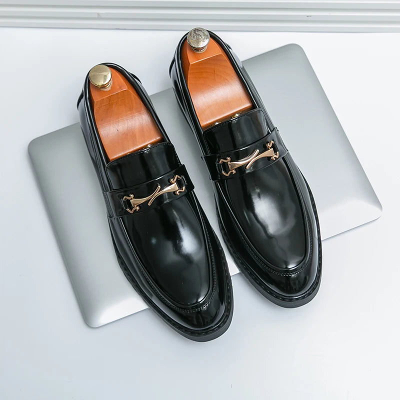 Visco New Men's Casual Leather Shoes Four Seasons Plus Size Anti Slip Business Leather Shoes Fashion Versatile Tide Party Driving Shoe
