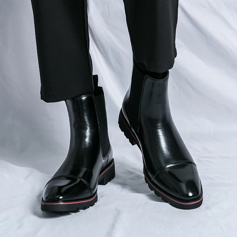 Amay Mens High Top Dress Shoes Men's Formal Original Leather Italian Skin Shoes for Men Elegant Casual Business Luxury Social Male