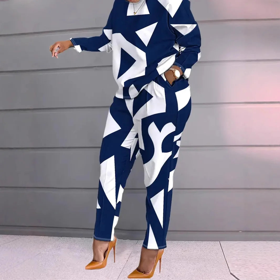 Maxy 2 Piece Women Sets New Arrival Plus Size Spring Autumn Matching Sets Top And Pants Suits Outfits Oversized Clothing