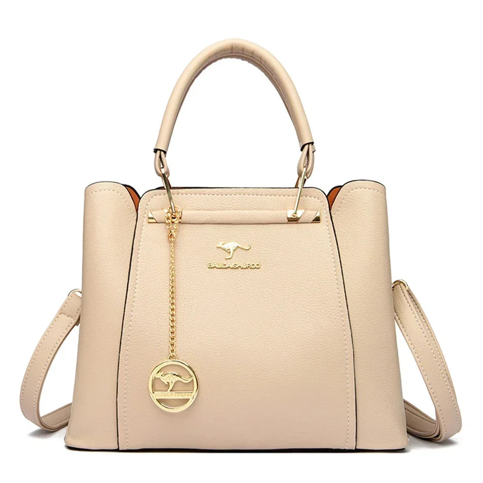 Maxy 3 Layers Large Capacity Women Tote Bag Soft Leather Luxury Handbags Women Bags Designer Solid Color Crossbody Bag Hand Bags