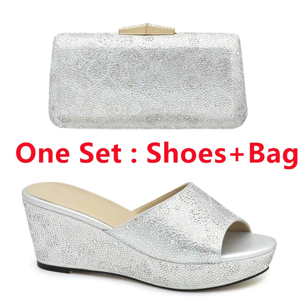 Maxy New Arrival High Quality Women Shoes and Bags To Match Set Italy Shoes and Matching Purse for Women Party Summer Shoes Big Size
