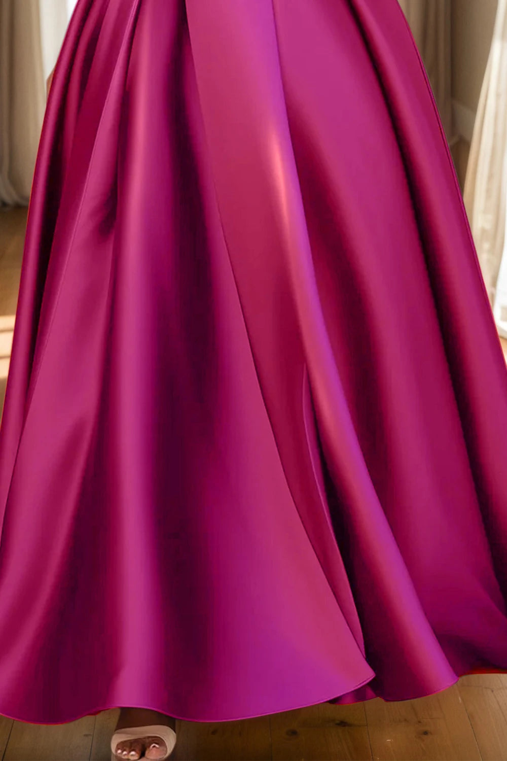 Maxy Plus Size Women's Evening Dress One Sleeve Pleated A-Line Elegant Wedding Guest Cocktail Maxy Dresses Off Shoulder Formal Dress