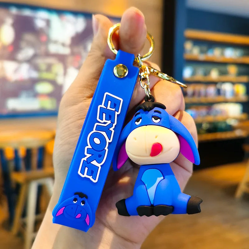 Maxy Anime Disney Figure Villain Maleficent The Evil Queen Cruella Silicone Keychain Bag Key Ring Pendant Children Toy Birthday Gifts