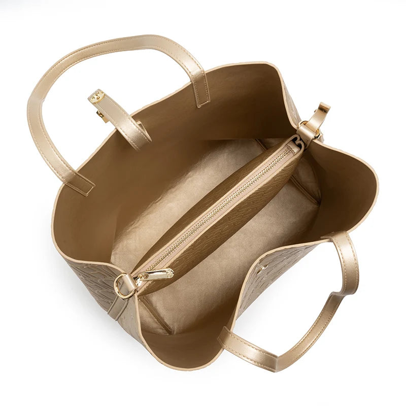 Maxy CH Premium Feeling Pure Color Letter Embossed Design Handbag Ladies Shoulder Bag Classic Fashion Ladies Crossbody Large Capacit