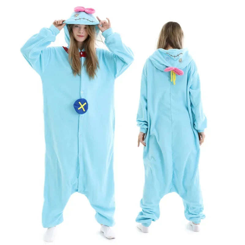 Maxy Blue animal Kurumi adults' onesies women men pajamas Halloween costumes cosplay jumpsuit Christmas gift