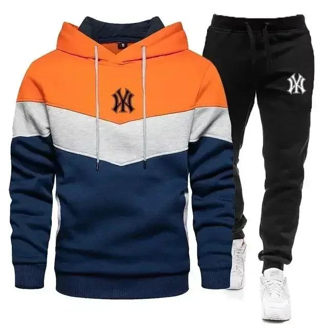 Visco Men's Sets Spring Autumn Zipper Hoodie and Pants 2 Pieces Casual Tracksuit Male Brand Running Jogging Sportswear Suit