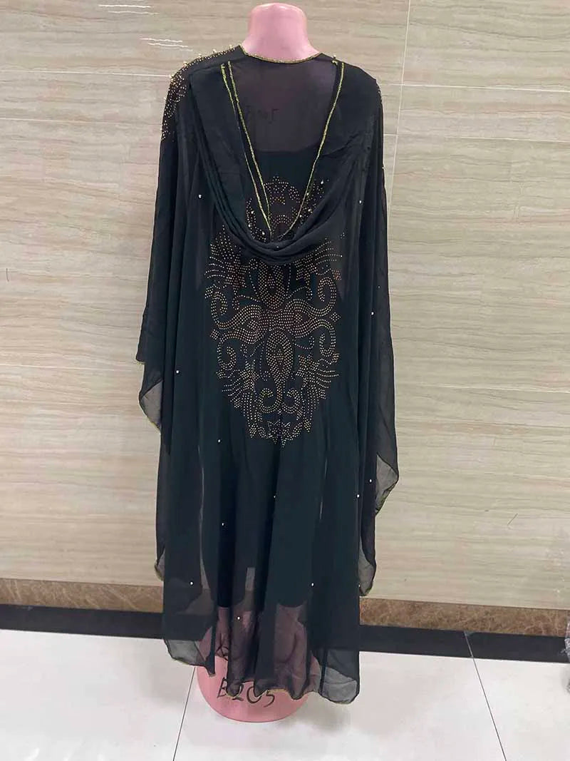 Amay Fashion African Sequined Dress Women Elegant Traditional Gown Gown Ladies Wedding Dress Women's Party Dress Muslim Dress