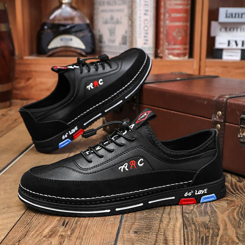 Visco New Men Shoes Breathable Leather Casual Shoe Fashion Business Men Shoes Four Seasons Versatile Tide Shoes Zapatillas Hombre