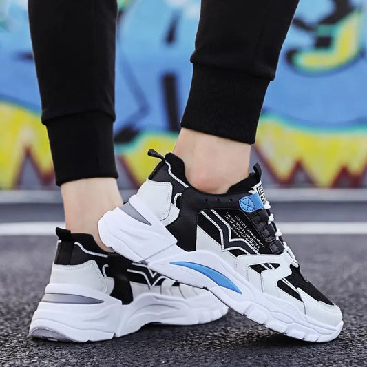 Amay Big Size Chunky Height Man Sneakers Women Sport Shoes Man Running Shoes Men Sports Shoes for Boys Black Blue White Toning D-753