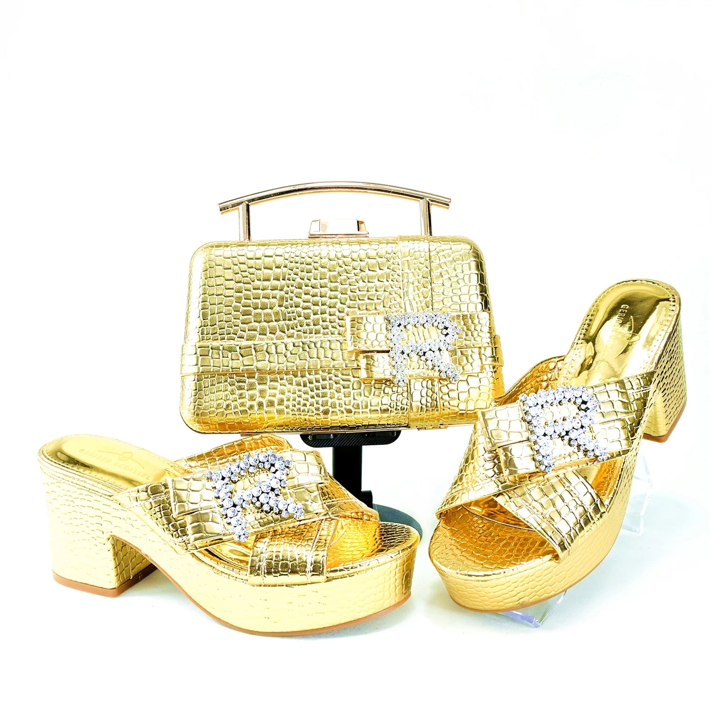 Momsey Shoes and Bag Set African Wedding Shoe and Bag, Shoe and Handbag Summer Set