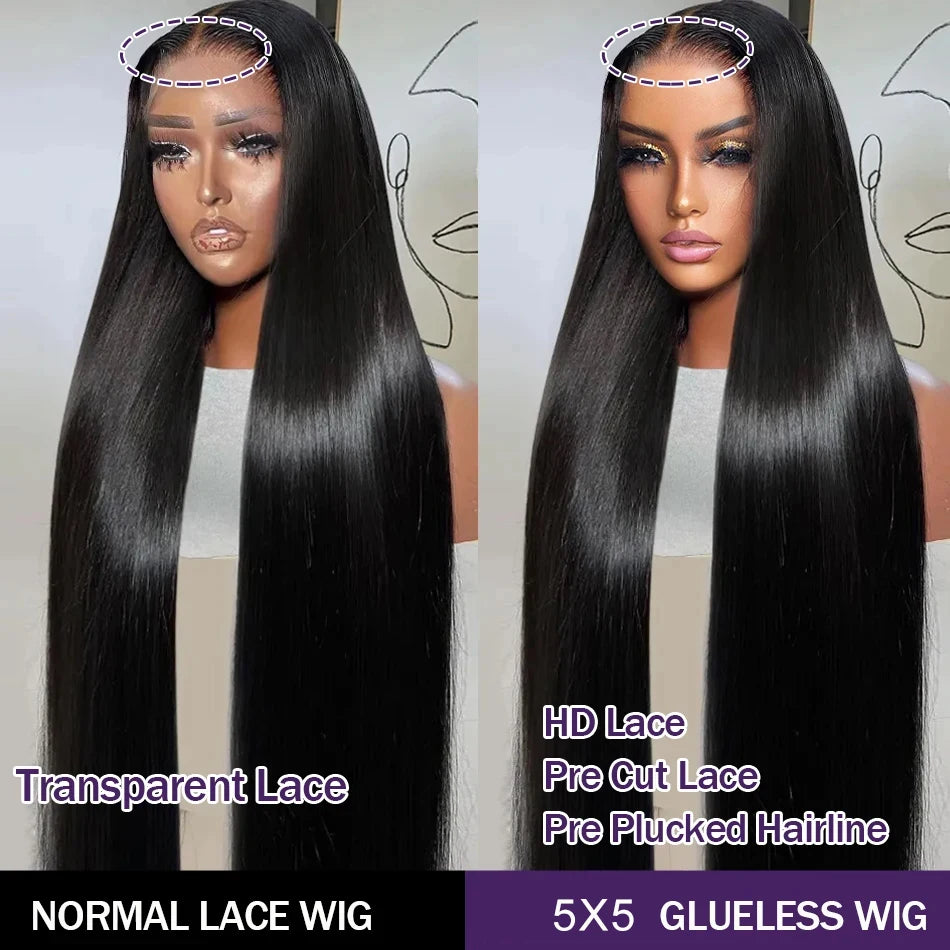 Maxy Glueless Wig Human Hair Bone Straight 6x4 5x5 9x6 7x5 Lace Closure Glueless Wig Wear And Go Ready To Wear Pre Cut Lace Wigs