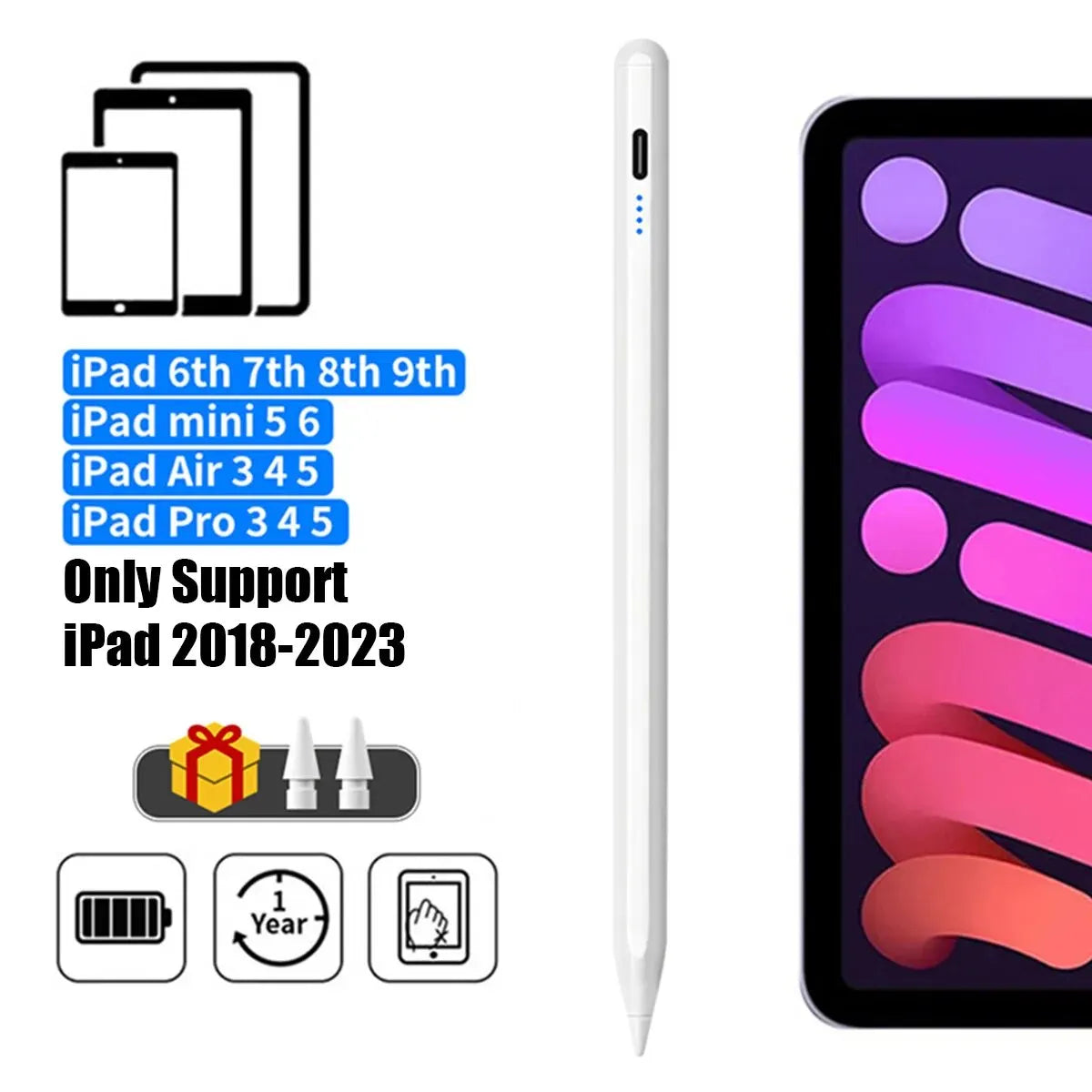 Maxy Apple Pencil Palm Rejection Power Display Ipad Pencil Pen For iPad Accessories 2022 2021 2020 2019 2018 Pro Air Mini Stylus